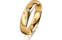 Ring 14 Karat Gelbgold 4.5 mm poliert 3 Brillanten G vs...