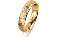Ring 14 Karat Gelbgold 4.5 mm diamantmatt 3 Brillanten G...