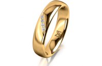 Ring 14 Karat Gelbgold 4.5 mm poliert 4 Brillanten G vs...