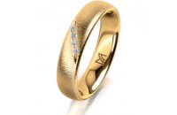 Ring 14 Karat Gelbgold 4.5 mm sandmatt 4 Brillanten G vs...