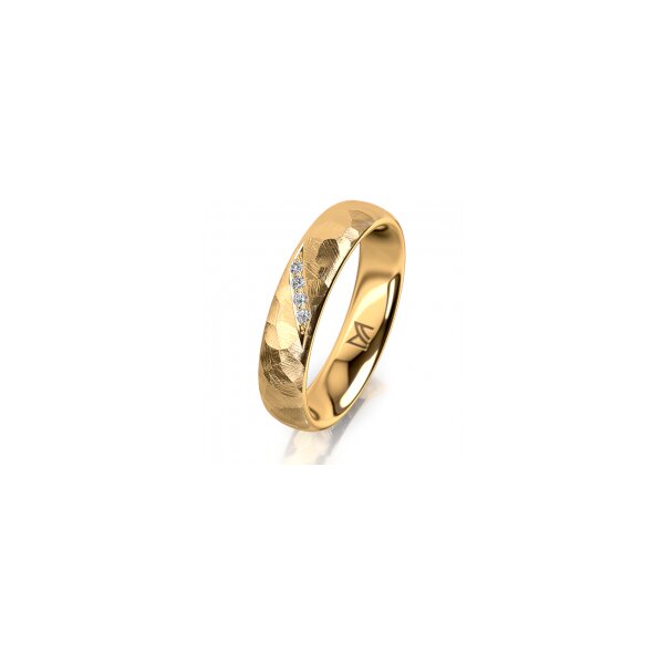 Ring 14 Karat Gelbgold 4.5 mm diamantmatt 4 Brillanten G vs Gesamt 0,025ct