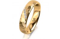 Ring 14 Karat Gelbgold 4.5 mm diamantmatt 4 Brillanten G...