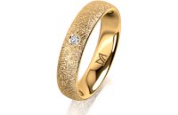 Ring 18 Karat Gelbgold 4.5 mm kristallmatt 1 Brillant G...