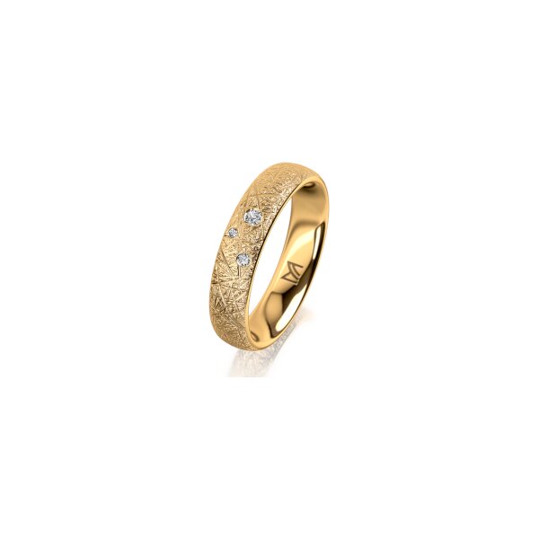 Ring 18 Karat Gelbgold 4.5 mm kristallmatt 3 Brillanten G vs Gesamt 0,035ct