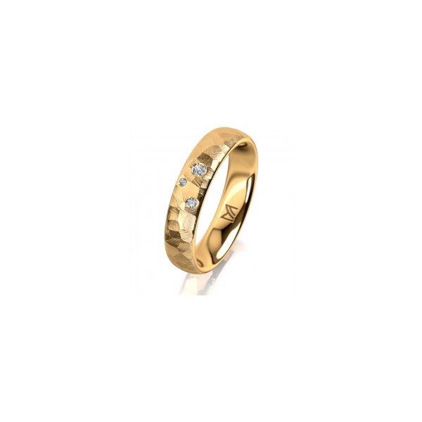 Ring 18 Karat Gelbgold 4.5 mm diamantmatt 3 Brillanten G vs Gesamt 0,035ct