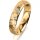 Ring 18 Karat Gelbgold 4.5 mm diamantmatt 3 Brillanten G vs Gesamt 0,035ct