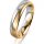 Ring 14 Karat Gelb-/Weissgold 4.5 mm l&auml;ngsmatt