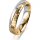 Ring 14 Karat Gelb-/Weissgold 4.5 mm diamantmatt