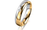 Ring 14 Karat Gelb-/Weissgold 4.5 mm poliert 1 Brillant G...