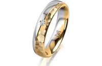 Ring 14 Karat Gelb-/Weissgold 4.5 mm diamantmatt 1...