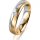Ring 14 Karat Gelb-/Weissgold 4.5 mm längsmatt 1 Brillant G vs 0,035ct