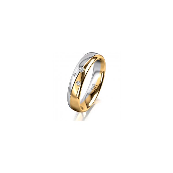 Ring 14 Karat Gelb-/Weissgold 4.5 mm poliert 3 Brillanten G vs Gesamt 0,035ct