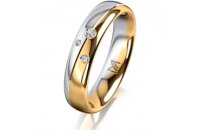 Ring 14 Karat Gelb-/Weissgold 4.5 mm poliert 3 Brillanten...