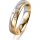 Ring 14 Karat Gelb-/Weissgold 4.5 mm längsmatt 3 Brillanten G vs Gesamt 0,035ct