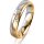 Ring 14 Karat Gelb-/Weissgold 4.5 mm l&auml;ngsmatt 3 Brillanten G vs Gesamt 0,035ct