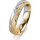 Ring 14 Karat Gelb-/Weissgold 4.5 mm kreismatt 4 Brillanten G vs Gesamt 0,025ct