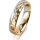 Ring 14 Karat Gelb-/Weissgold 4.5 mm diamantmatt 4 Brillanten G vs Gesamt 0,025ct