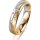 Ring 14 Karat Gelb-/Weissgold 4.5 mm sandmatt 5 Brillanten G vs Gesamt 0,045ct