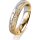 Ring 14 Karat Gelb-/Weissgold 4.5 mm kristallmatt 5 Brillanten G vs Gesamt 0,045ct