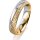 Ring 18 Karat Gelb-/Weissgold 4.5 mm kristallmatt