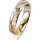 Ring 18 Karat Gelb-/Weissgold 4.5 mm diamantmatt 1 Brillant G vs 0,025ct