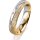 Ring 18 Karat Gelb-/Weissgold 4.5 mm kristallmatt 3 Brillanten G vs Gesamt 0,035ct