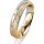 Ring 18 Karat Gelb-/Weissgold 4.5 mm kreismatt 5 Brillanten G vs Gesamt 0,045ct