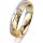 Ring 18 Karat Gelb-/Weissgold 4.5 mm diamantmatt 5 Brillanten G vs Gesamt 0,045ct
