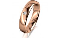 Ring 14 Karat Rotgold 4.5 mm poliert 1 Brillant G vs 0,025ct