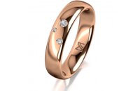 Ring 14 Karat Rotgold 4.5 mm poliert 3 Brillanten G vs...