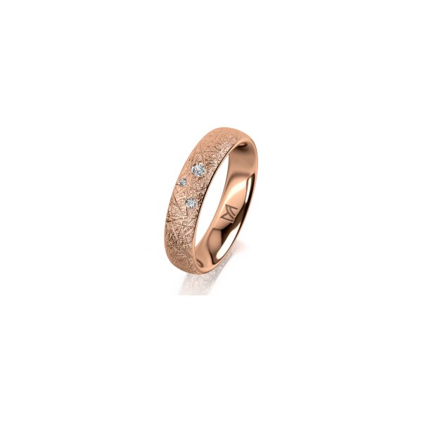 Ring 14 Karat Rotgold 4.5 mm kristallmatt 3 Brillanten G vs Gesamt 0,035ct