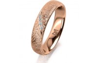 Ring 14 Karat Rotgold 4.5 mm kristallmatt 4 Brillanten G...