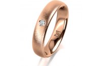 Ring 18 Karat Rotgold 4.5 mm sandmatt 1 Brillant G vs...