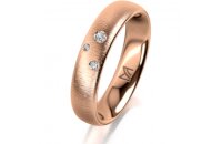 Ring 18 Karat Rotgold 4.5 mm sandmatt 3 Brillanten G vs...