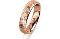 Ring 18 Karat Rotgold 4.5 mm diamantmatt 3 Brillanten G...