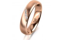 Ring 18 Karat Rotgold 4.5 mm l&auml;ngsmatt 4 Brillanten...
