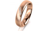 Ring 18 Karat Rotgold 4.5 mm sandmatt 4 Brillanten G vs...