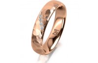 Ring 18 Karat Rotgold 4.5 mm diamantmatt 4 Brillanten G...