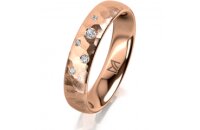 Ring 18 Karat Rotgold 4.5 mm diamantmatt 5 Brillanten G...