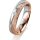 Ring 14 Karat Rot-/Weissgold 4.5 mm kristallmatt 1 Brillant G vs 0,025ct