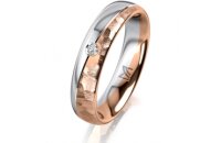 Ring 14 Karat Rot-/Weissgold 4.5 mm diamantmatt 1...
