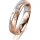 Ring 14 Karat Rot-/Weissgold 4.5 mm sandmatt 3 Brillanten G vs Gesamt 0,035ct