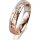 Ring 14 Karat Rot-/Weissgold 4.5 mm diamantmatt 3 Brillanten G vs Gesamt 0,035ct