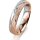 Ring 14 Karat Rot-/Weissgold 4.5 mm kreismatt 4 Brillanten G vs Gesamt 0,025ct