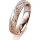 Ring 14 Karat Rot-/Weissgold 4.5 mm kristallmatt 4 Brillanten G vs Gesamt 0,025ct