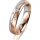 Ring 14 Karat Rot-/Weissgold 4.5 mm l&auml;ngsmatt 5 Brillanten G vs Gesamt 0,045ct
