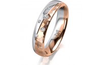 Ring 14 Karat Rot-/Weissgold 4.5 mm diamantmatt 5...