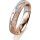 Ring 18 Karat Rot-/Weissgold 4.5 mm kristallmatt 3 Brillanten G vs Gesamt 0,035ct