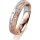 Ring 18 Karat Rot-/Weissgold 4.5 mm kristallmatt 5 Brillanten G vs Gesamt 0,045ct