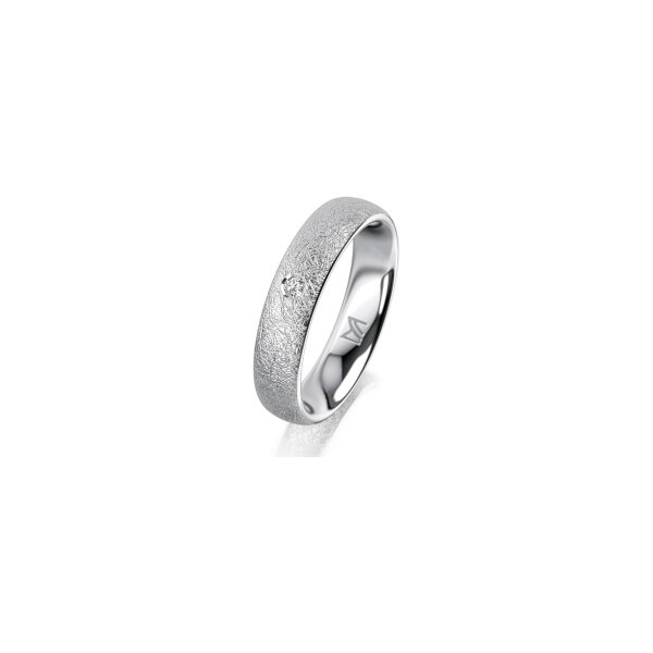 Ring 14 Karat Weissgold 4.5 mm kreismatt 1 Brillant G vs 0,025ct